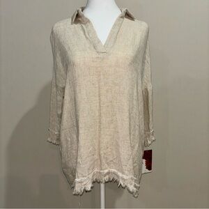 Bad Little Country Girl Linen Shirt (Tina) Size S